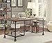 HOMELEGANCE Wood and Metal Writing Desk, Brown/Black