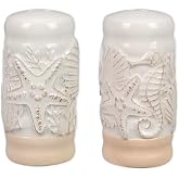 The Bridge Collection Ceramic Coastal Salt and Pepper Shakers | Hand-Painted Beach &amp; Seashell Unique Salt and Pepper Set for Beach House or Nautical Kitchen &amp; Home Decor