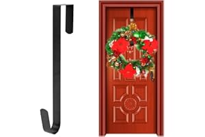 Natipo Christmas Wreath Hanger,Wreath Hanger for Front Door,30 cm(11.8 Inches Length) Metal Wreath Hanger, Door Wreath Hook for Christmas Home Office Wall Wedding Wreaths or Decorations (Black)
