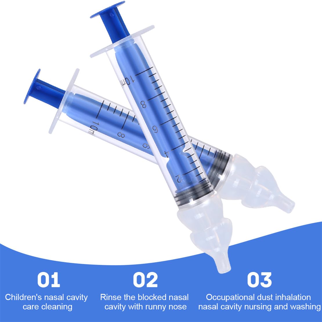 YJWZWE Nasal Irrigator for Baby Portable Infant Nose Cleaner Rinsing Device with Cleanable Reusable Silicone Nasal Suction Tips Nasal Hygiene 2Pcs