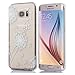 Galaxy S7 Edge Case,3Cworld Ultra Thin Clear Art Pattern Crystal Gel TPU Rubber Flexible Slim Skin Soft Case for Samsung Galaxy S7 Edge (Dandelion/Bird Flying-White)
