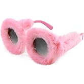 FEISEDY Women Plush Fuzzy Cat Eye Sunglasses Punk Soft Velvet Shades Ladies Handmade Party Masquerade Eyewear B2877