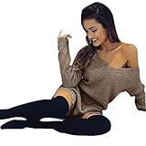 V-Neck Sweaters Dress,Morecome Womens Casual Long Sleeve Sweaters Dress (S)