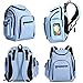 Unisex Diaper Bag Backpack, Waterproof 300D Polyester ~ Has 15 Pockets & Padded Adjustable Straps, Attaches to Stroller, With Bonus Changing Pad & Baby Care eBook, Light Blue by MakeMyMerchandise