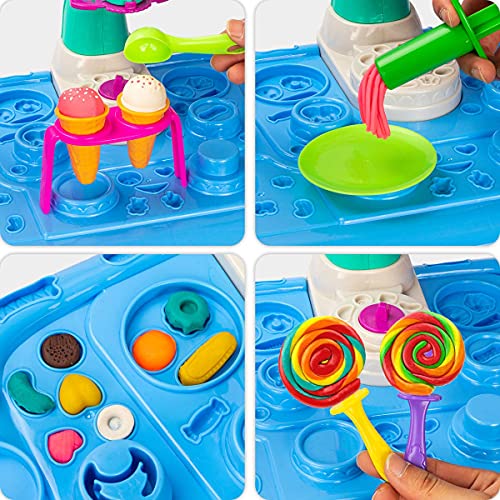 UNIH Playdough Sets for Toddlers, Playdough Table with Dough Kit and Tools, Play Dough Tool Kit