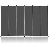 VEVOR Room Divider, 6 Panel Room Divider, Folding Privacy Screen and Portable Partition Divider for Room Separation, Freestanding Room Partitions for Office, Bedroom, Study, Grey
