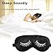 MSSilk Sleep Eye Mask- Smoothing Mulberry Silk- Adjustable Elastic Strap- Lightweight- with A Bonus Pair of Earplug in a Carry Pouch (White Eyelashes)