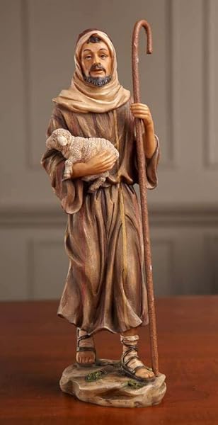 THREE KINGS GIFTS MAGI, WISE MEN, CHRISTMAS STAR, ANGEL, SHEPHERDS, SHEEP, HOLY FAMILY, JESUS IN MANGER, REAL GOLD IN TRUNK, NATIVITY SCENE SET & FIGURES, 11-PIECES, FOR 10 INCH SCALE COLLECTION