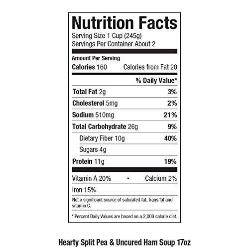 Pacific Foods Organic Soup, Split Pea and Uncured Ham, 17 Ounce (Pack of 12)