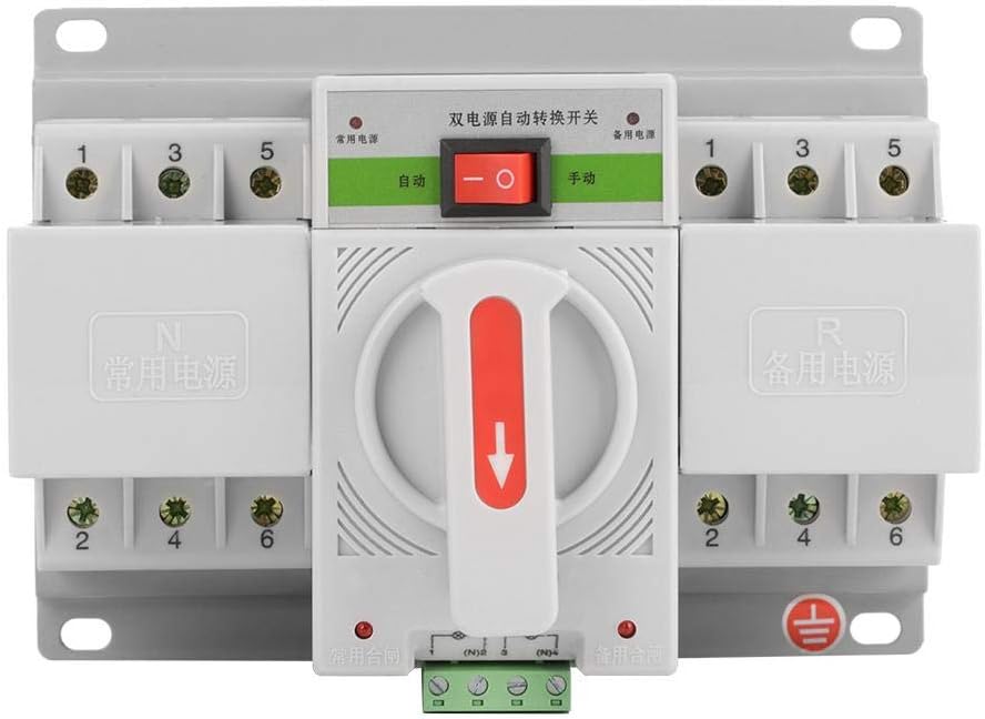 NATRUSS 1pc 220V 63A 3P Mini Intelligent Dual Power Automatic Transfer Switch Circuit Breaker