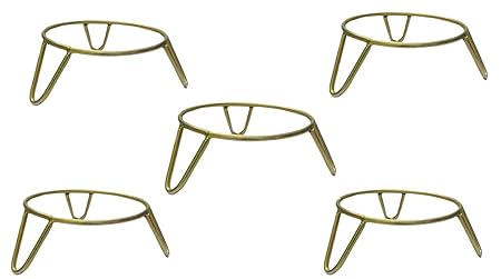 SHRIYAM CRAFT Heavy Iron Matka Stand - Plant Pot Stand - Planter Stand Golden (5)