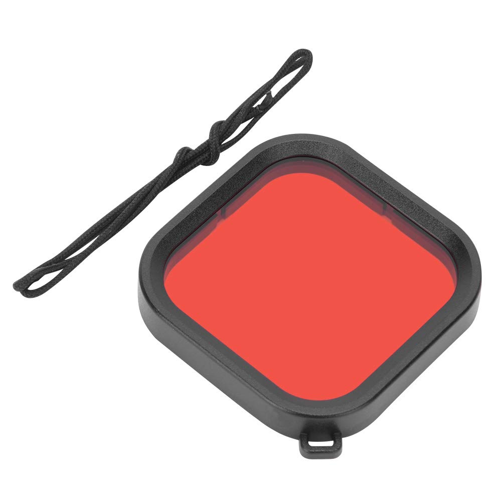 Camera Diving Lens Filter,Professional Dustproof Photograph Waterproof Housing Case Underwater Lens Filter Dive Accessory for 8 Action Sports Camera(Red)