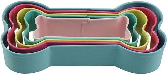 Dog Bone Cookie Cutter Shapes Set Stainless Steel Bone Shaped Cookie Molds, 5 Counts