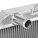Auto Dynasty Radiator Compatible with 1941-1952 Jeep Willys, Full Aluminum 3-Row Racing Radiator