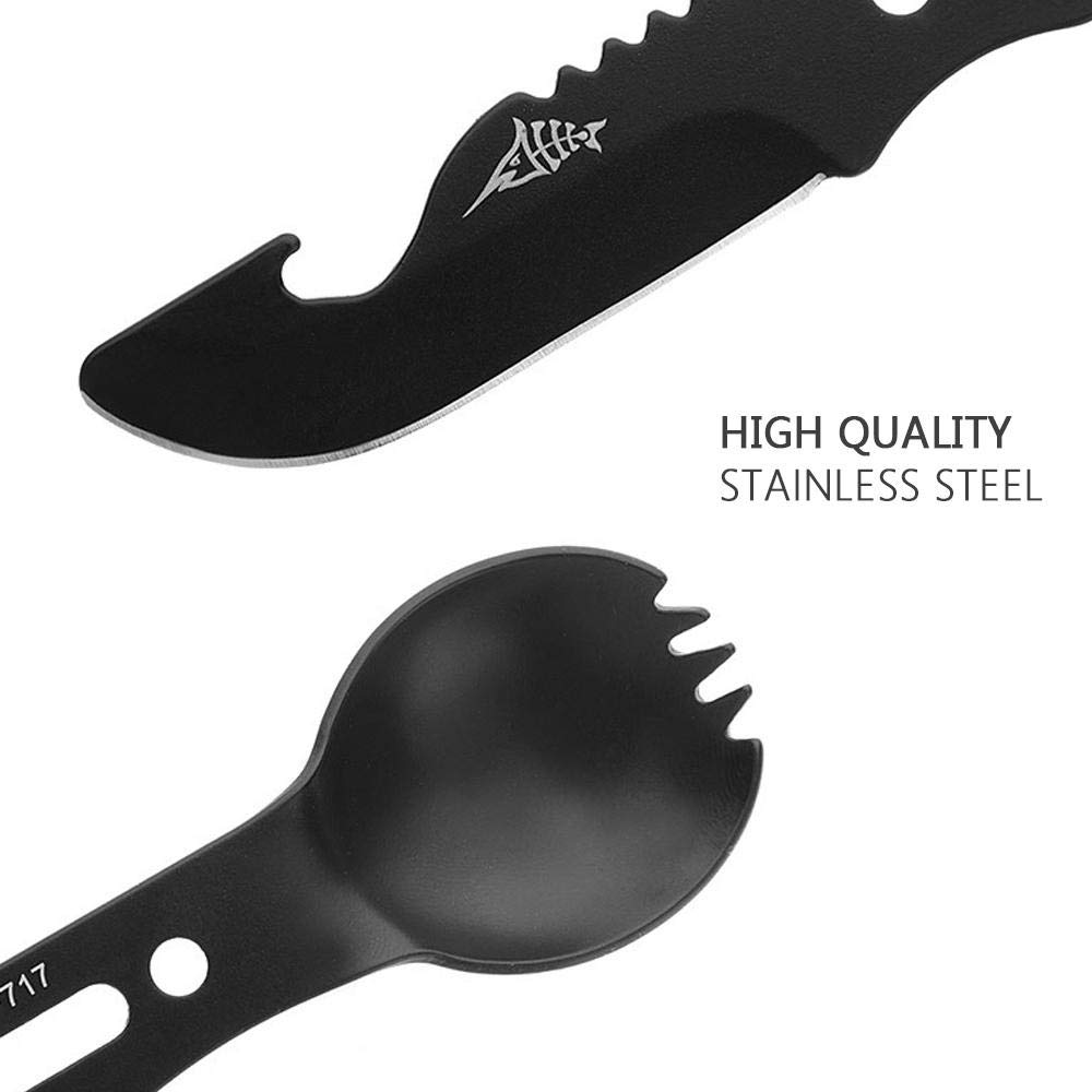 FOONEE Spoon Fork Knife Combo Set Camping Survival Tool Camping Hiking Hunting Backpacking