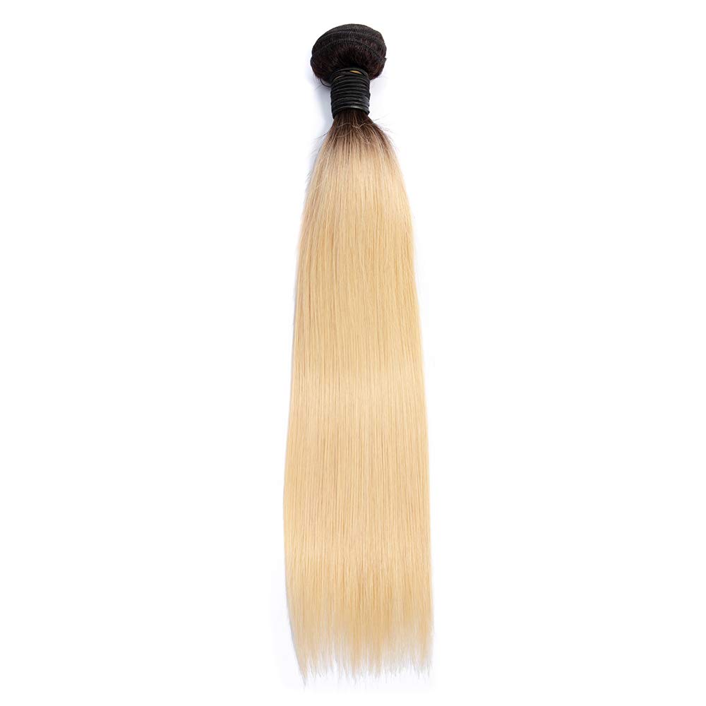 FAB® 100% Brazilian Human Hair Weft Virgin Weave Unprocessed Natural Colours 100g (22inch, Straight 1B/613)