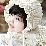 Baby Bonnet Hat,BabeMall® Unisex Baby Kids Infant Newborn Princess Summer Sun Bonnets Hats Caps (Beige)