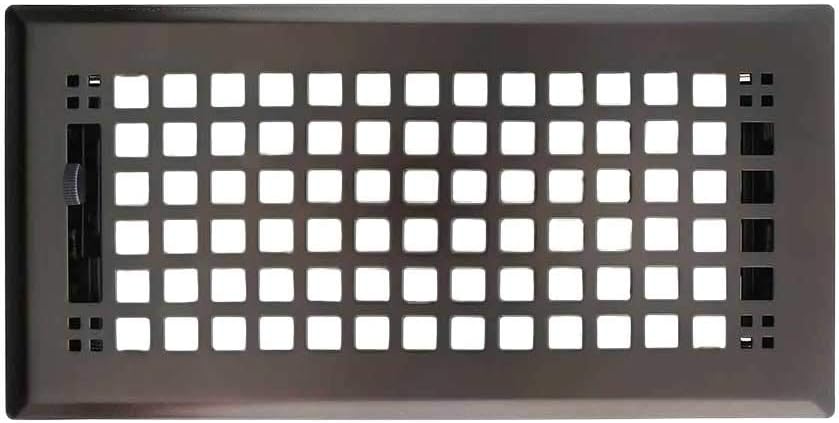 4 X 12 Solid Steel Mission Style Floor Register In Oil Rubbed