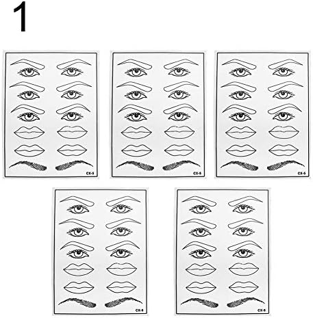 xxiaoTHAWxe 5Pcs Silicone Premium Microblading Practice Skin For Cosmetic Tattooing | Realistic Double-Sided Beauty Tattoo Practicing Skins | Special Eyebrow Designs For Microblading White Lip