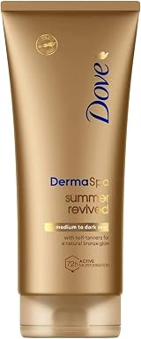 Dove DermaSpa Summer Revived Body Lotion Medium Dark 200ml & Face Cream 75ml Set view 4