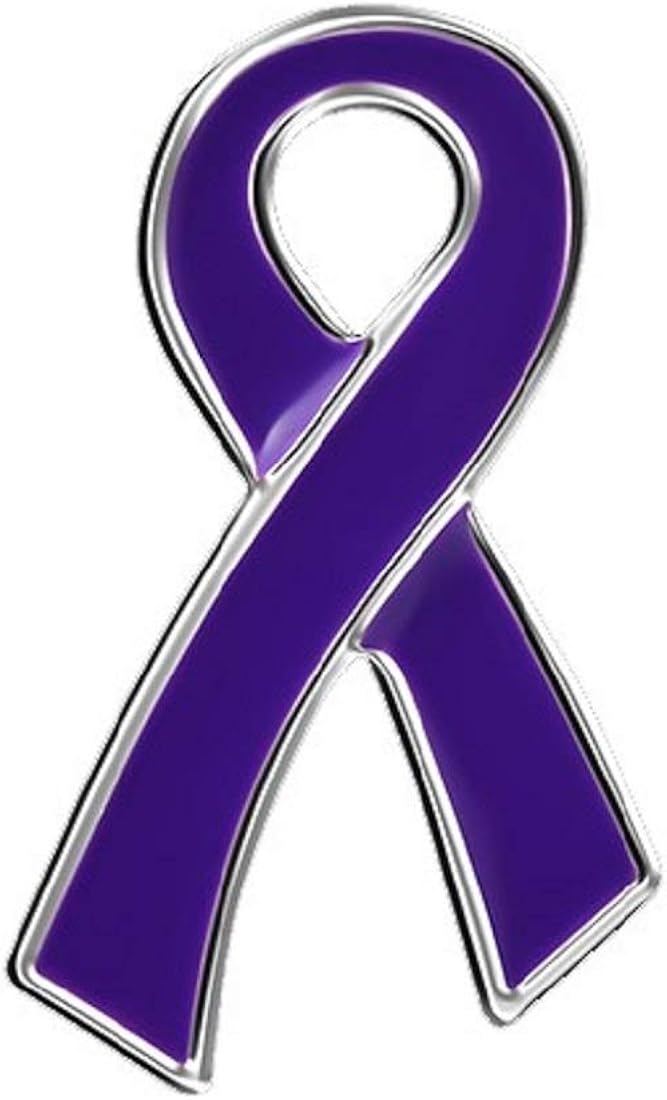 Fundraising For A Cause Flat Pancreatic Cancer Purple Ribbon Pin