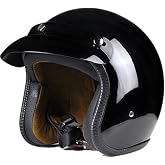 Harssidanzar Open Face Motorcycle Helmet DOT Approved Vintage Helmet CU601