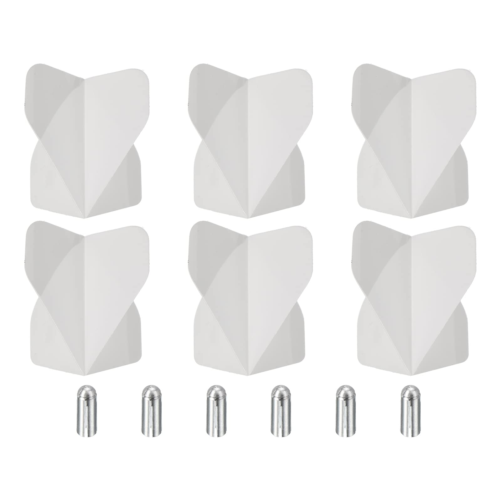 PATIKIL Dart Flights & Accessories, 6 Sets Darts Flights & 6 Flights Protectors Darts Accessories Kit for Soft Tip Steel Tip, White