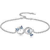Dorunmo Turtle/Bee Sunflower/Dragonfly Bracelet 925 Sterling Silver Infinity Bracelet Mother’s Day Birthday Jewelry Gifts for Women Wife Girlfriend Mom Her