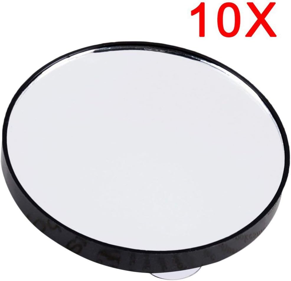 Kaemma Vanity Makeup Mirror 5X 10X 15X Magnifying Mirror With Two Suction Cups Cosmetics Tools Mini Round Mirror Bathroom Mirror(Color:black)