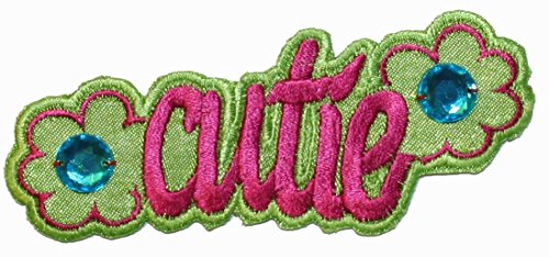 Cutie Girl Baby Iron On Applique Patch Lot of 2 K07