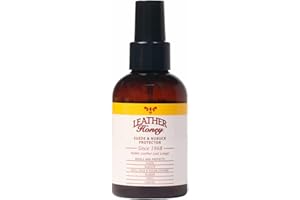 Leather Honey Suede Protector Spray: NonToxic, Non-aerosol Water and Stain Repellent. Protect Suede & Nubuck Shoes, Uggs, Boots, Furniture, Jackets, Bags & Apparel, 4oz