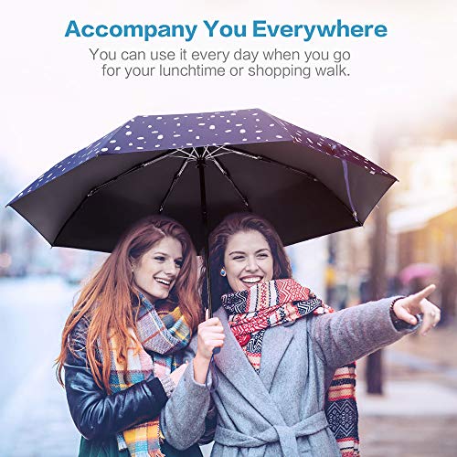 image for TradMall Travel Umbrella, Lightweight Compact Parasol with 99% UV Prot