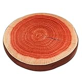 Round Wood Tree Soft Plush Chair Seat Cushion Stump Shaped Pillow (Wood, 32x32x4.5CM)