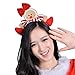 WINZIK Christmas Headwear Gingerbread Man Striped Bowknot Hair Hoop Cute Headband Xmas Holiday Party Supplies Gifts (1#)