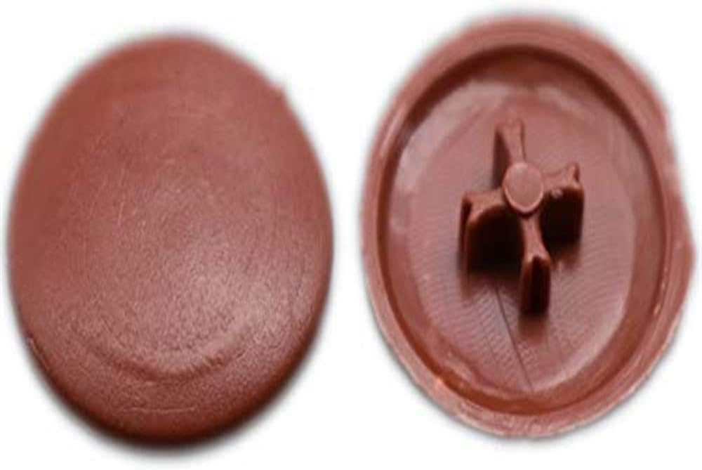 Cam Dowel Cap,Cam Lock Fastener Cap,Cam Lock Nuts Cap,Cam Lock Screw Cap. (Only Plastic Cap, No Fastener,Only for 14.6mm11mm Cam Fitting,Top Concave"Plus Shape" ） (Brown)