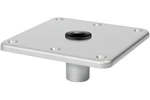 TEPU Boat Seat Base 7" x 7" Aluminum Alloy Material 3/4" Pin Post Socket, Heavy Duty Boat Seat Pedestals, Corrosion Resistant, Suitable for jon boats, canoes, bass boats and most other boat seat Mount