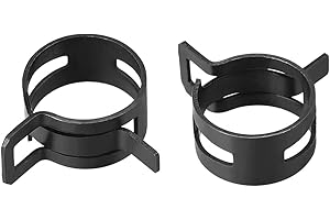 uxcell Steel Band Clamp 20mm Inner Dia Fit 21-22.5mm OD Hose Spring Band Type Action Fuel Line Silicone Tube Clip Clamp Black