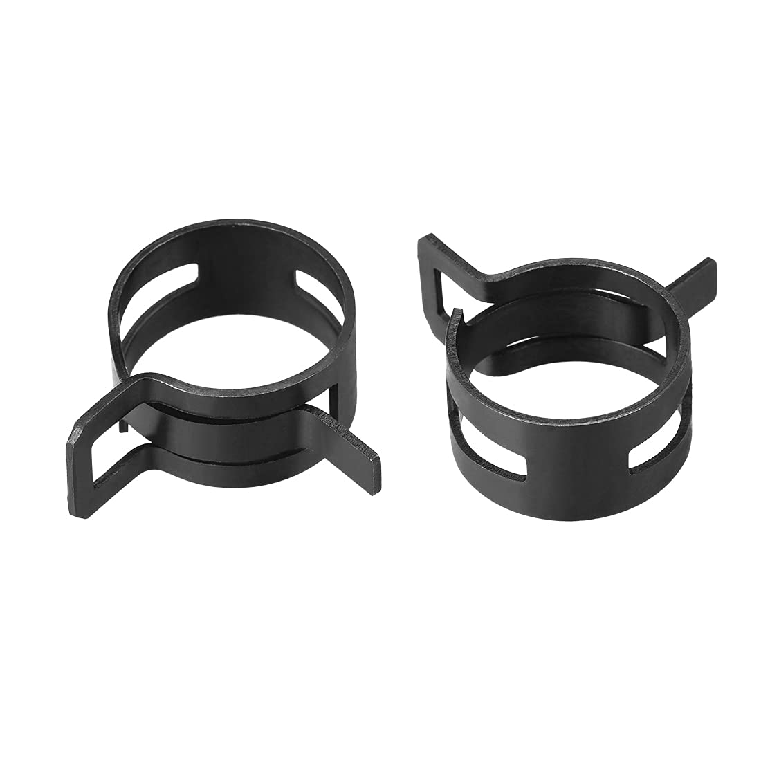 uxcell Steel Band Clamp 20mm Inner Dia Fit 21-22.5mm OD Hose Spring Band Type Action Fuel Line Silicone Tube Clip Clamp Black 10Pcs