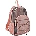 Eastsport Mesh Backpack Heavy Duty See-Through Semi-Transparent with Bungee for Adults, College, Beach, Sporting Events, and Travel - Blush/Graphite