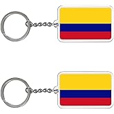 FHZJKJX 2 Pack Colombia Flag Keychain Colombian Key Ring-(Colombia)