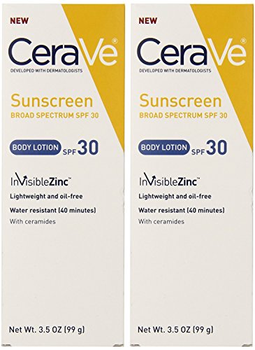 CeraVe Body Lotion - Sunscreen SPF 30 - Net Wt. 3.5 OZ (99 g) Each - Pack of 2