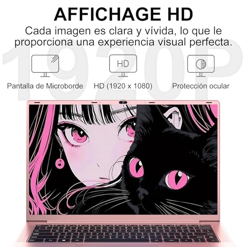 Laptop 14 Inch Celeron N5095 Upto 2.9 GHz Laptop 8GB RAM 256GB SSD TF 1TB LPDDR4 Win11 5G WiFi 1920*1080 FHD Mini HDMl Laptop Protective Film Spanish – Red Metallic Body-72