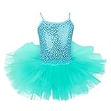 FEESHOW Girls Sequins Camisole Ballet Dress Leotard Tutu Skirt Ballerina Glittering Dance Wear Costumes