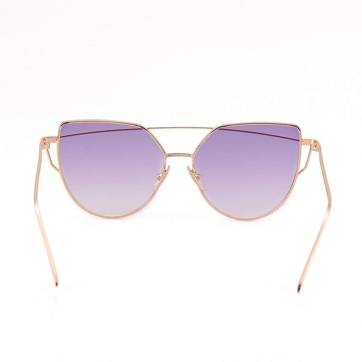 WISH CLUB Women Cat Eye Sunglasses Oversized Transparent Clear Fashion Lens Durable UV400 Glasses(Mixpurple)