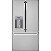 GE 36 in. 23.3 cu. ft. Smart Counter-Depth Fingerprint Resistant 4-Door French-Door Refrigerator with Door in Door PJD23BYWFS on Fridge.com