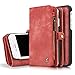 MOONORN iPhone 7 Plus/iPhone 8 Plus Wallet Case - Detachable Leather Phone Wallet Magnetic Flip Case Shockproof Cell Phone Case with Credit Card Slots (Red)
