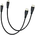Seadream 2Pack 1Feet Micro HDMI Type D Male to Mini HDMI Type C Male Connector Adapter Cable Cord (1Feet 2Pack)