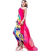 GERINLY Chiffon Thin Sarong Wrap: Geometrical Design Plus Size Beach Cover Up for Swimsuit Vacation Outfit Lightweight