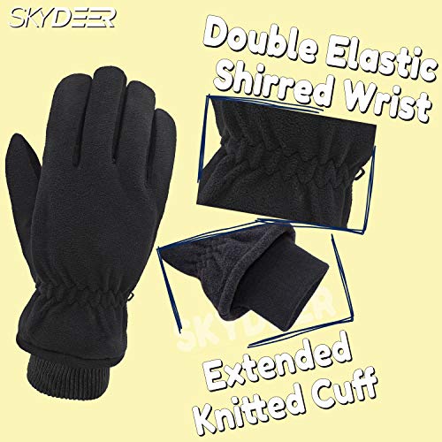SKYDEER Men's and Women's Pro Warm Deerskin Suede Leather Winter Gloves Gifts for Driving Running Cycling Skiing Work(SD8661KW/M)