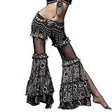 UPRIVER GALLERY Printing Bell-bottom Belly Dance Tribal Costume Pants M